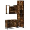 vidaXL Bathroom Furniture Set Smoked oak Engineered wood, metal, glass