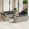 vidaXL Garden Sofa Set Light Grey PE Rattan Large Modular