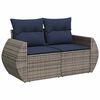 vidaXL 7 Piece Patio Sofa Set with Cushions Grey Poly Rattan Acacia