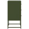 vidaXL Bedside Cabinet Set of 2 Olive Green Steel Medium