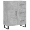 vidaXL Highboard Concrete grey Engineered wood, Iron 27.4x13.4x70.9 in