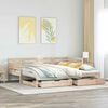 vidaXL Daybed With Trundle Natural Solid pine wood Twin