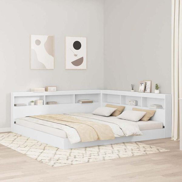 vidaXL Storage Headboard with Shelf White 78.74 in Engineered Wood