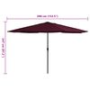 vidaXL Garden Parasol Bordeaux red Polyester, Metal Medium Foldable