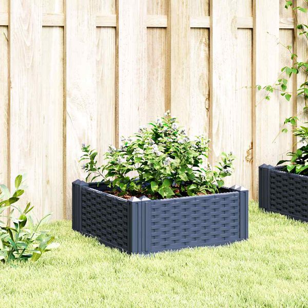 vidaXL Garden Planter Blue Grey Polypropylene Medium Modular
