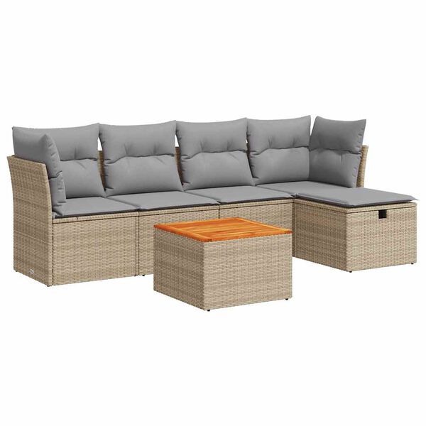 vidaXL Garden Sofa Set Beige, Light Grey, Brown