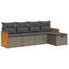 vidaXL Garden Sofa Set Grey with Dark Grey Cushions PE rattan Large