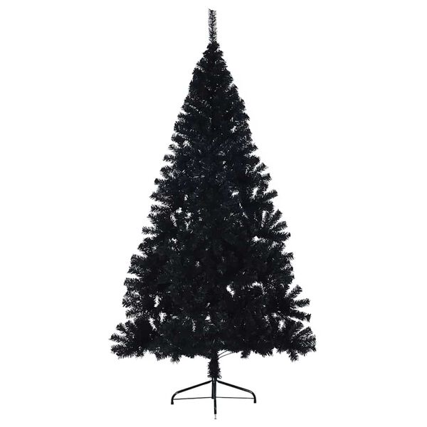 vidaXL Artificial Pre-lit Christmas Tree Black 94.49 in PVC
