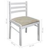 vidaXL Chair Set of 4 White Solid rubber wood, Polyester Standard