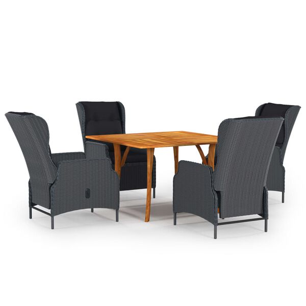 vidaXL Dining Set Dark Grey Solid Acacia wood Medium Dining Set Square