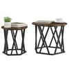 vidaXL Side Table 2 pcs Smoked Oak Engineered wood and steel