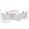 vidaXL 7 Piece Patio Bistro Set with Cushions Beige Poly Rattan