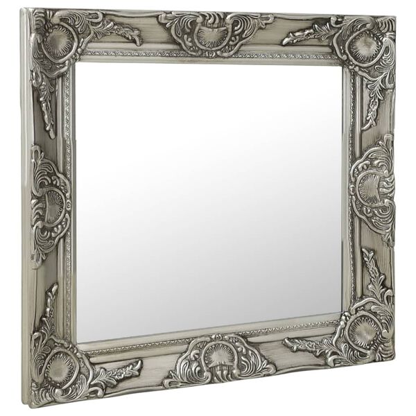 vidaXL Wall Mirror Silver Wood, glass, and engineered wood
