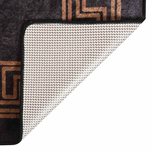 vidaXL Rug Black and Gold 100% Polyester, PVC backing 31.5 x 59.1 in Rug