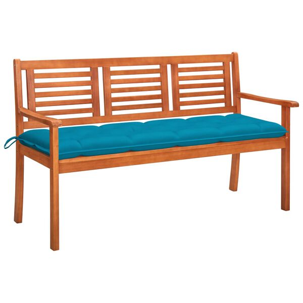 vidaXL Bench Brown Solid eucalyptus wood 59.1 in Durable Bench