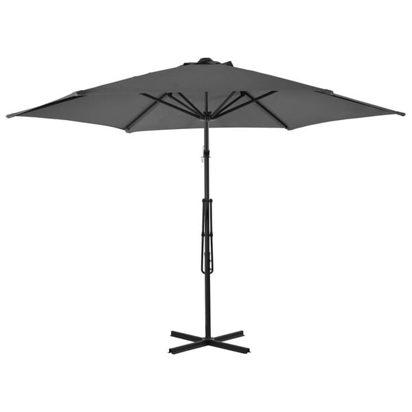 vidaXL Garden Parasol Anthracite Polyester, Steel Large Rotatable