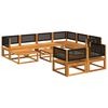 vidaXL Garden Sofa Set Black Solid acacia wood Modular Garden Sofa Set