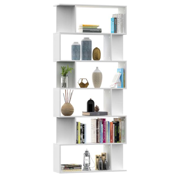 vidaXL Book Cabinet White Engineered Wood Large Book Cabinet