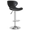 vidaXL Bar Stool Black Faux leather Standard Bar Stool Round