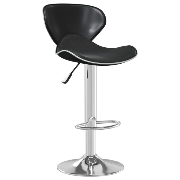 vidaXL Bar Stool Black Faux leather Standard Bar Stool Round