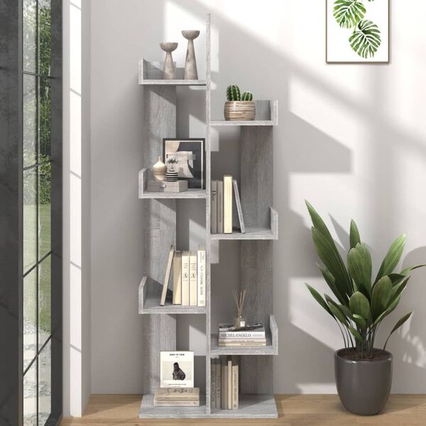 vidaXL Book Cabinet Grey Sonoma Engineered wood Compact Book Cabinet