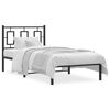 vidaXL Metal Bed Frame without Mattress with Headboard Black 35.4"x74.8"
