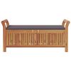 vidaXL Garden Storage Bench Wood with dark grey cushion