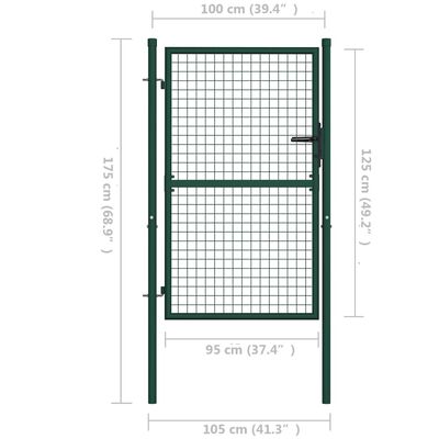 vidaXL Fence Gate Steel 39.4"x49.2" Green