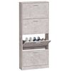 vidaXL Shoe Cabinet Concrete Grey 23.2x6.7x59.1" Engineered Wood