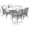 vidaXL 5 Piece Patio Dining Set with Cushions Mix Beige Poly Rattan
