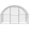 vidaXL Chicken Coop Silver Galvanized Steel 9.8 x 78.7 x 6.6 ft Durable