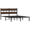vidaXL Bed Frame Brown Oak Steel, Engineered Wood Full Bed Frame