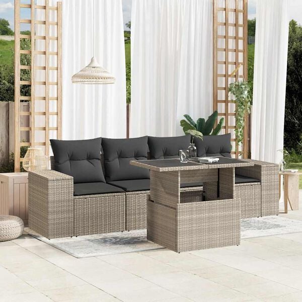 vidaXL Garden Sofa Set Light gray