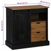 vidaXL Sideboard Black Solid pine wood, metal Medium Sideboard