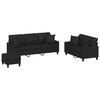 vidaXL Sofa Set Black Faux leather, Metal, Textilene, Plywood Large