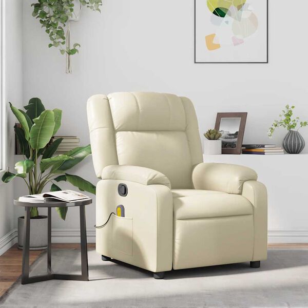 vidaXL Massage Recliner Chair Cream