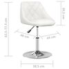 vidaXL Dining Chair Set of 2 White Faux leather, chromed steel