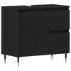 vidaXL Bathroom Furniture Set 3 pcs Black Oak 11.81 x 11.81 x 74.80 in