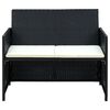 vidaXL Sofa Set Black PE rattan, powder-coated steel, polyester Medium