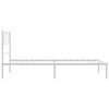 vidaXL Bed Frame White Powder-Coated Steel Single Bed Frame