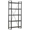 vidaXL Bookcase Black Solid rough mango wood, powder-coated steel