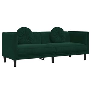 vidaXL Sofa Dark Green Velvet (100% polyester), plywood, solid wood