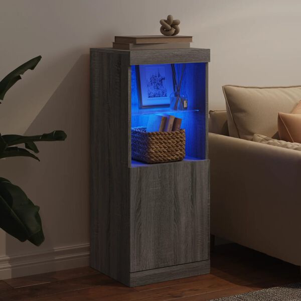 vidaXL Sideboard Grey Sonoma Engineered wood, Glass Medium Sideboard