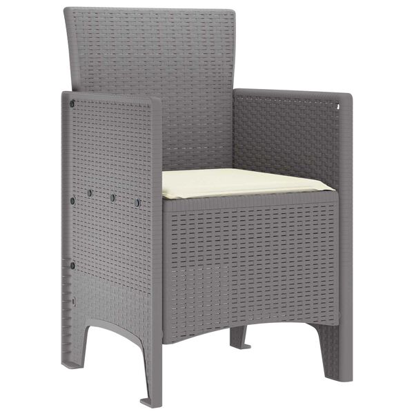 vidaXL Garden Chair 4 pcs Light gray 53 x 49 x 85 cm PP