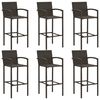 vidaXL Garden Bar Set Brown PE rattan, powder-coated steel, tempered glass