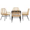 vidaXL Garden Dining Set 5 pcs Brown Poly Rattan