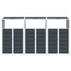 vidaXL Wheelie Bin Storage for Triple Bins Anthracite 85"x31.9"x45.3" Steel