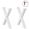 vidaXL Dining Table Leg Set of 2 White Powder-coated steel Large
