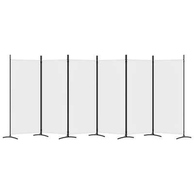 vidaXL 6-Panel Room Divider White 204.7"x70.9" Fabric