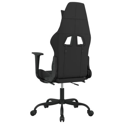 vidaXL Gaming Chair with Footrest Black and Light Gray Fabric